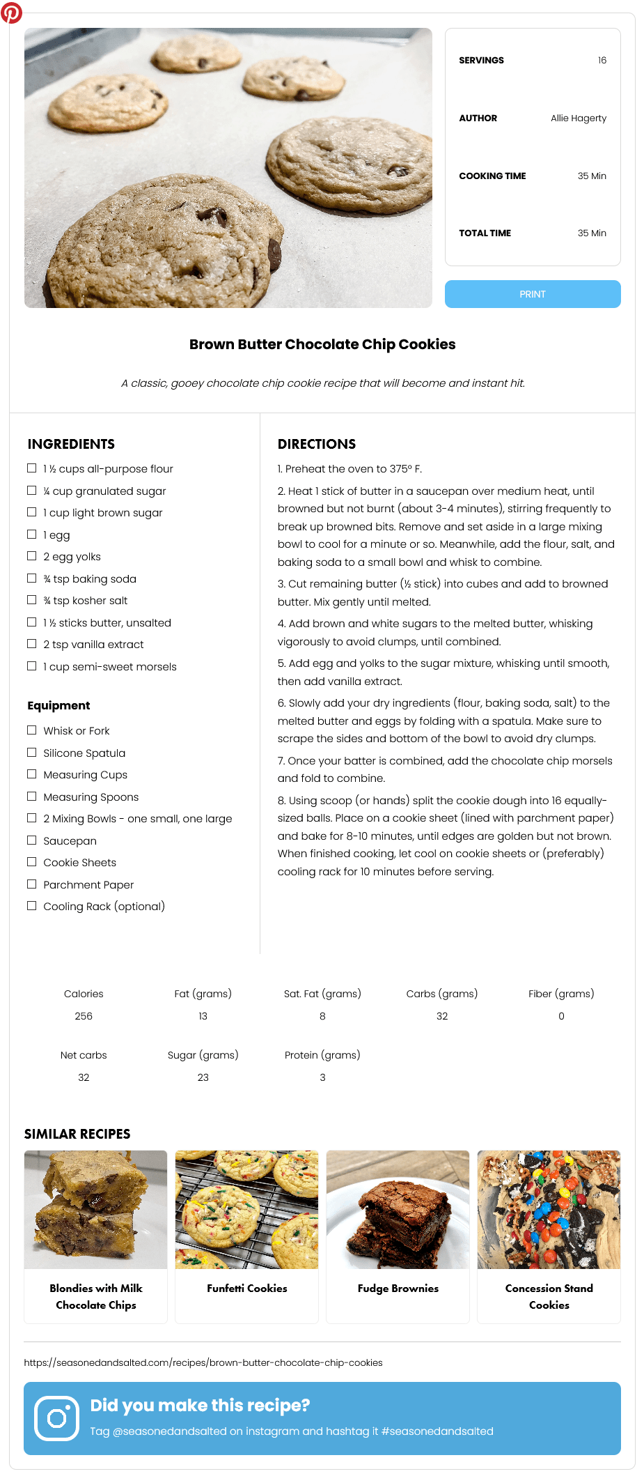 Stunning recipe card template - Recipes Generator