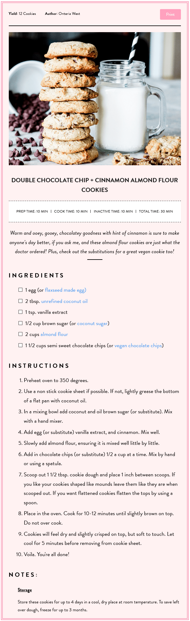 Stunning recipe card template - Recipes Generator