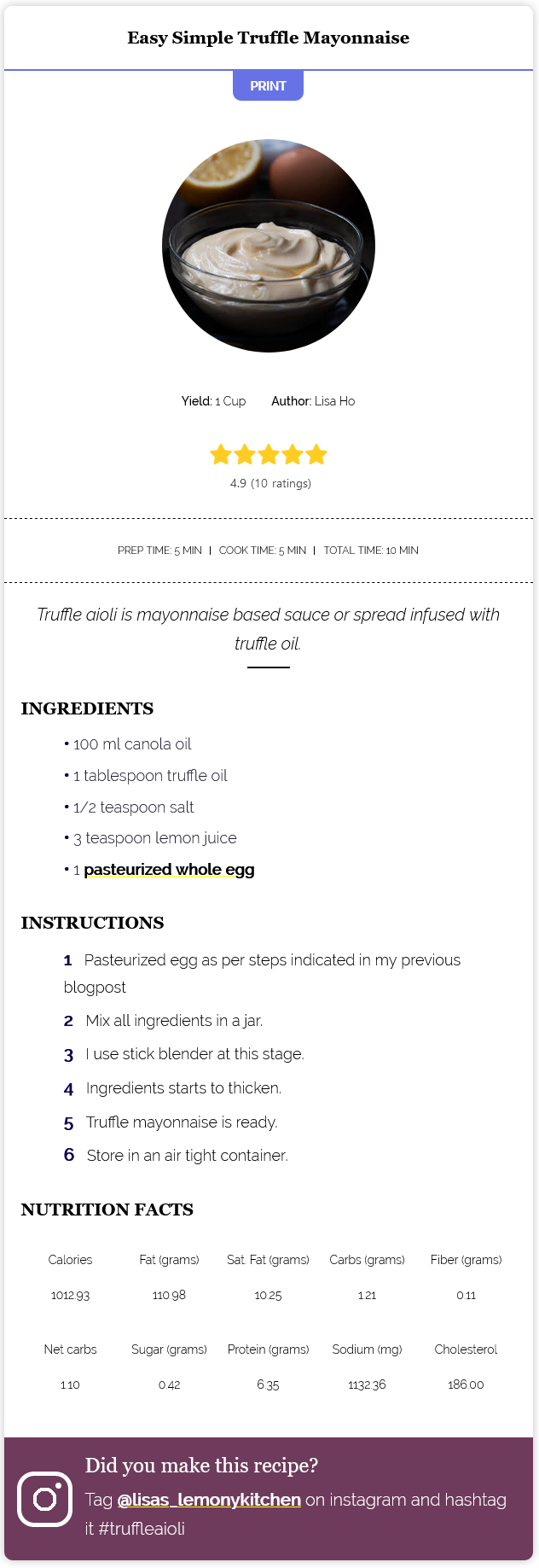 Stunning recipe card template - Recipes Generator